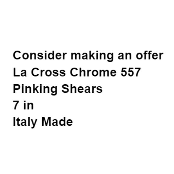 La Cross Made Italy Chrome 557 Pinking Shears 7" Blue Vintage Sewing Crafts - Picture 2 of 8